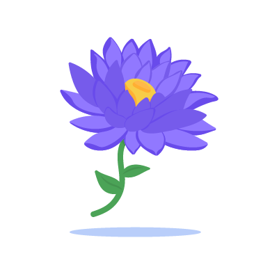 purple flower design flat