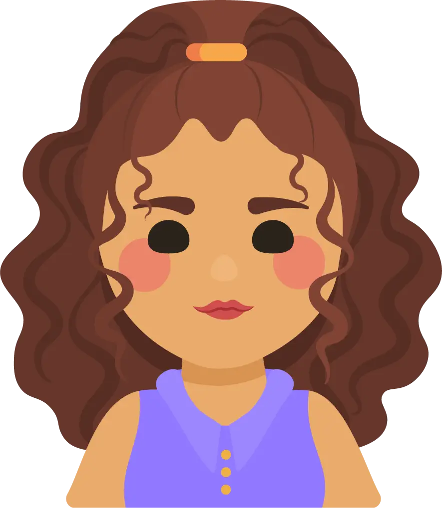 Flat Design Illustration Girl Curly Hair About Us