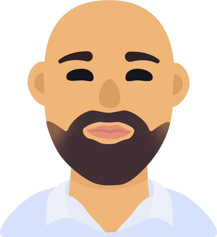 Flat Design Illustration Man Beard About Us